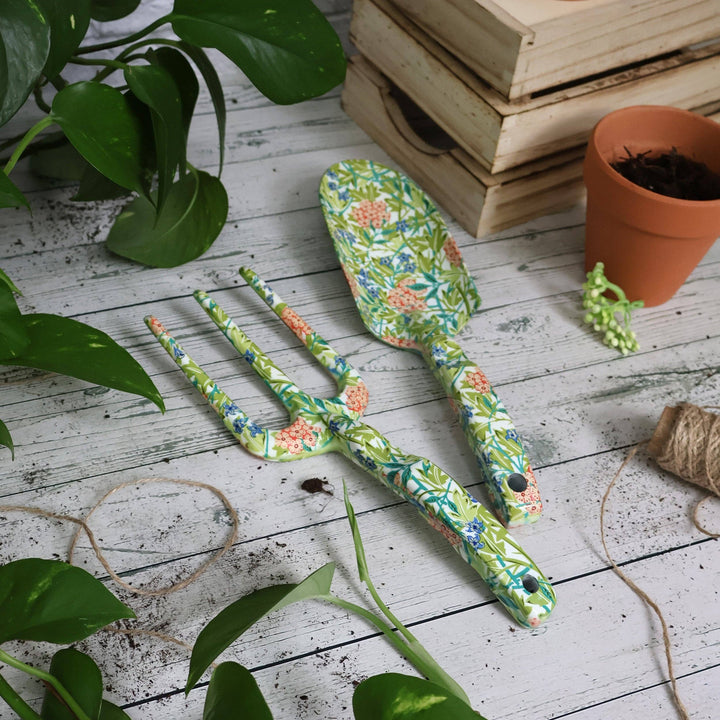 Set di attrezzi da giardino Orange Grove con forchetta e cazzuola - William Morris Jasmine Design