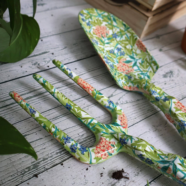 Set di attrezzi da giardino Orange Grove con forchetta e cazzuola - William Morris Jasmine Design
