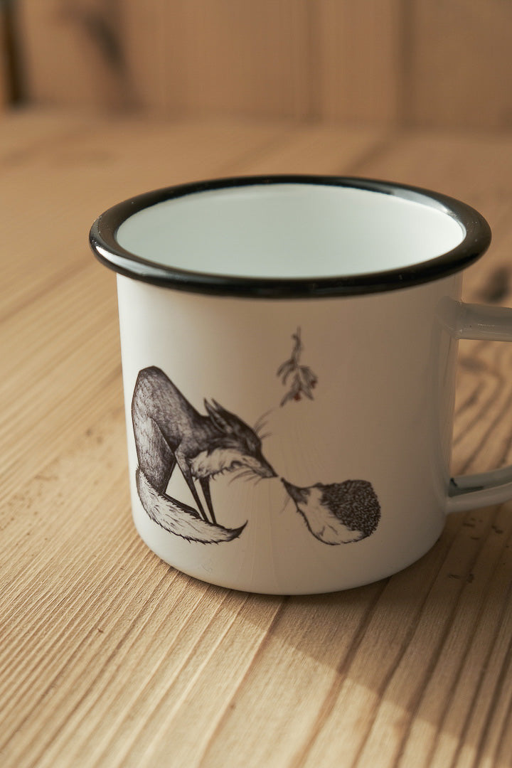 Tazza in Metallo Smaltato - fox & hedgehog 300ml