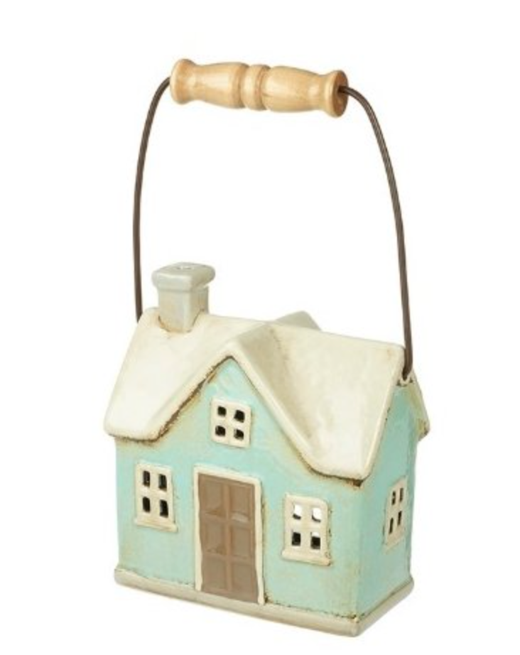Casetta di Ceramica (L) con Maniglia in Legno