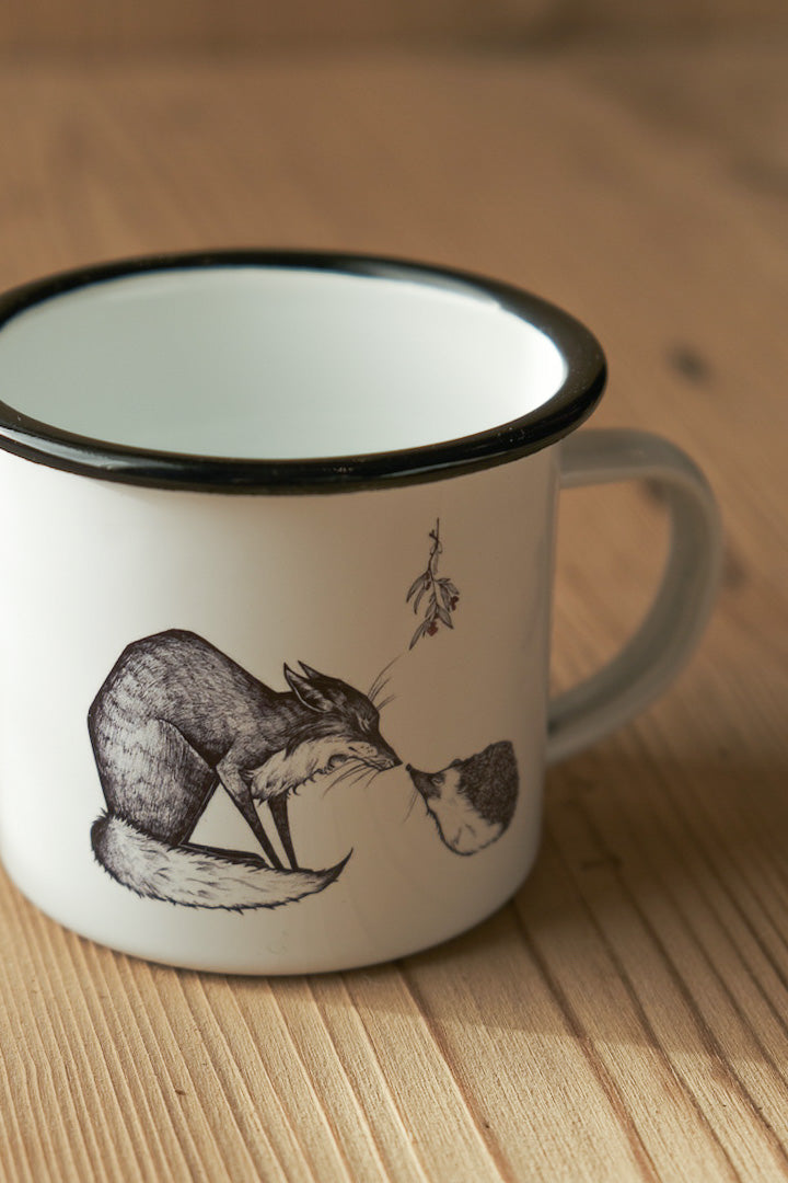 Tazza in Metallo Smaltato - fox & hedgehog 300ml