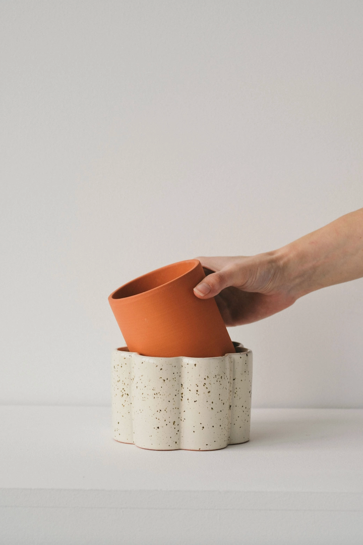 Vaso Autoirrigante | Speckled White