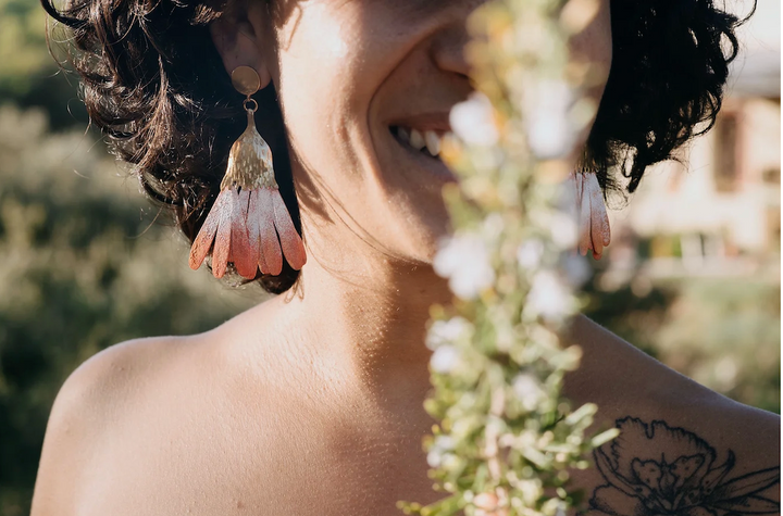 Orecchini Petali Rosa | Fatto a mano
