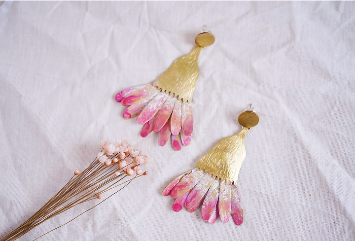 Orecchini Petali Rosa | Fatto a mano