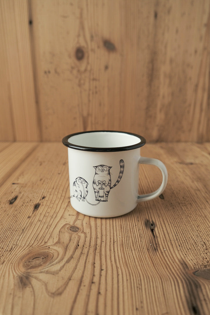 Tazza in Metallo Smaltato - Helium Cat Pump 300ml