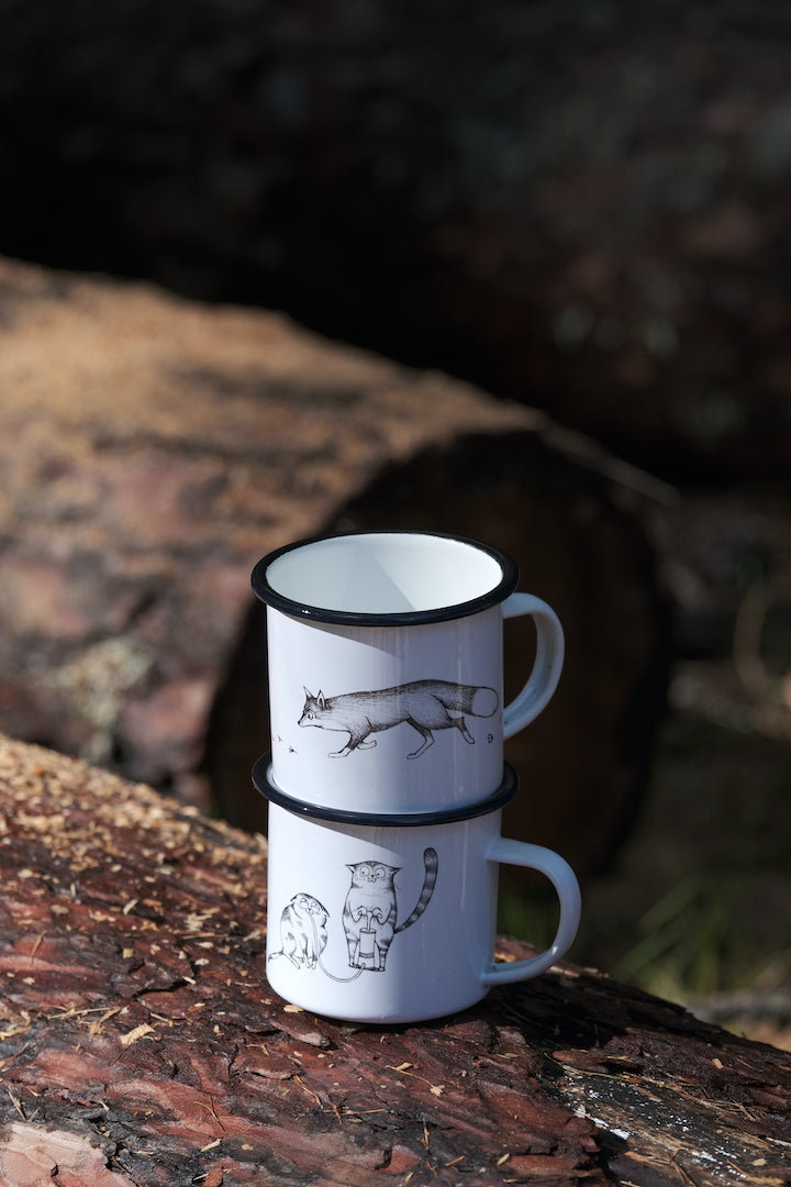 Tazza in Metallo Smaltato - Helium Cat Pump 300ml