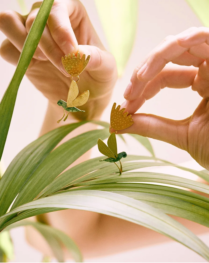 Orecchini Grilli e fiori | Fatti a mano