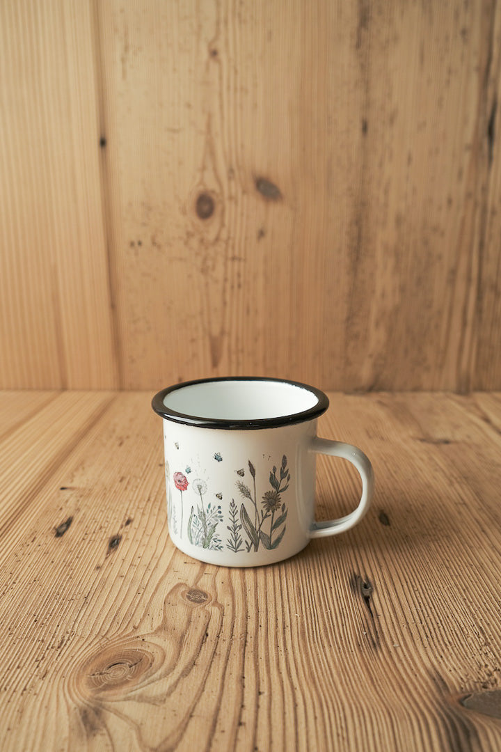 Tazza in Metallo Smaltato - flower meadow 300ml