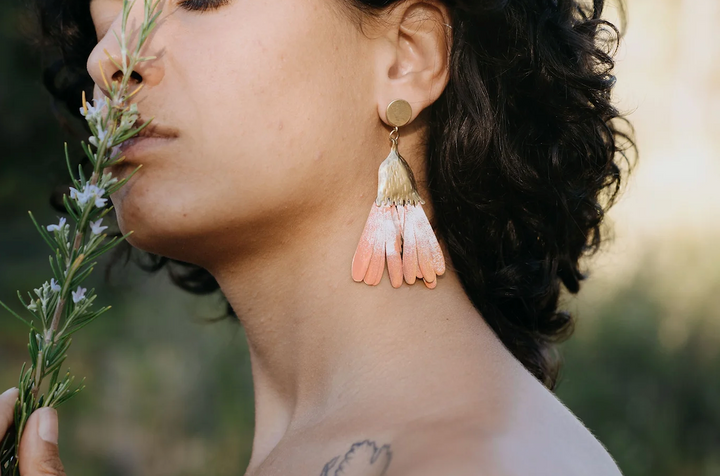 Orecchini Petali Rosa | Fatto a mano