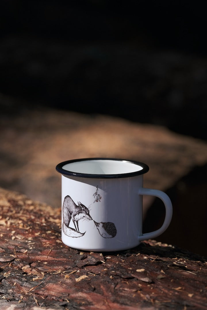 Tazza in Metallo Smaltato - fox & hedgehog 300ml