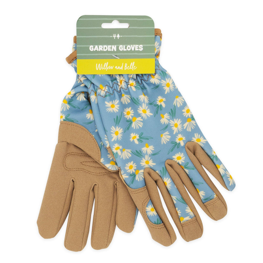 Guanti da giardinaggio Willow e Belle - Taglia unica da donna – Design Daisy Blue