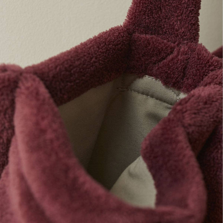 Borsa shopper in pile di velluto |  Melanzana