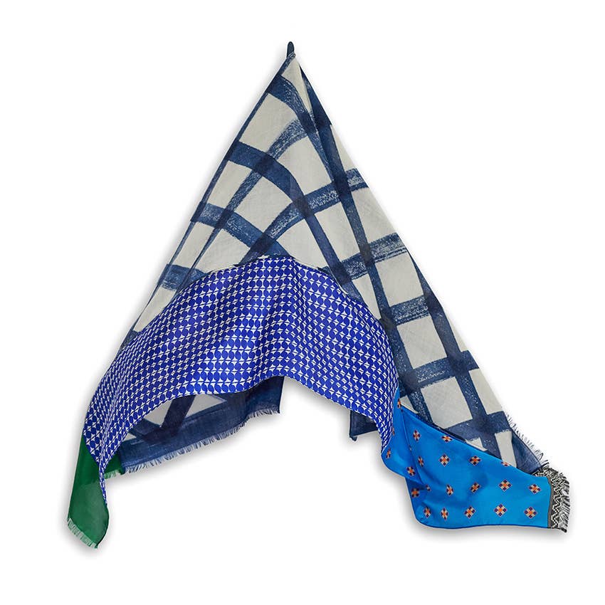 Sciarpa in Lana e Seta Dipinta a Mano