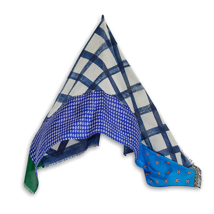 Sciarpa in Lana e Seta Dipinta a Mano