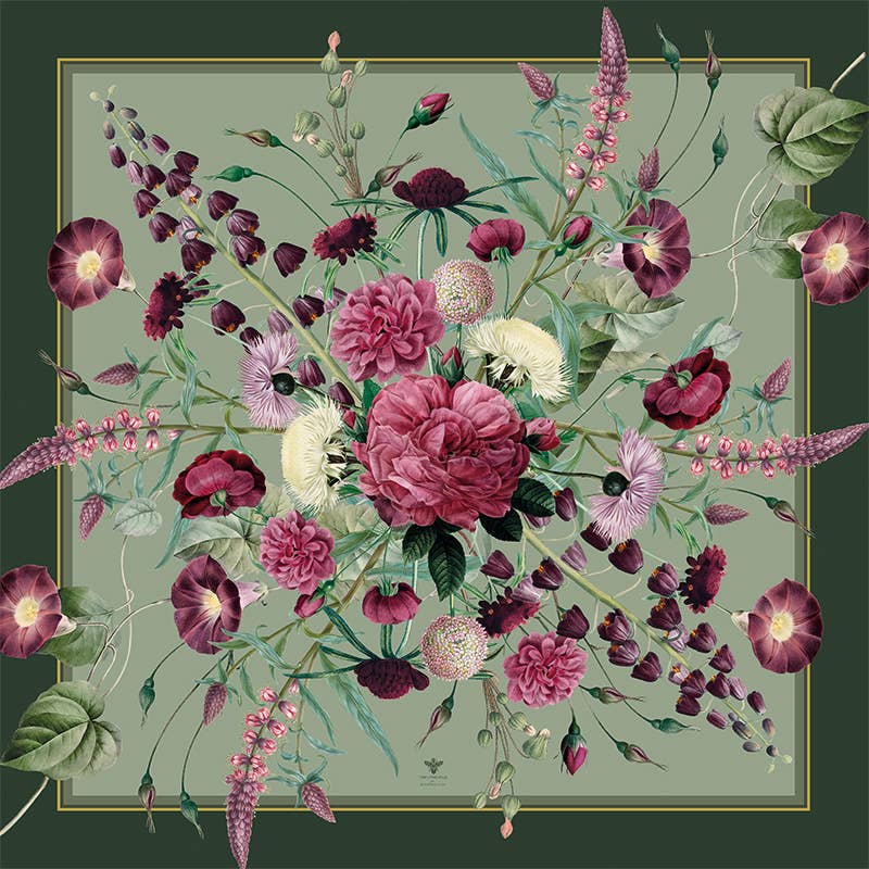 Foulard di seta - Giardino Fiorito - 90 x 90 cm