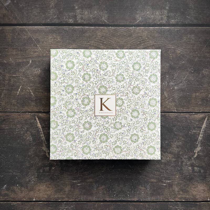 Foulard di seta - Flora Danica giallo - 50 x 50 cm