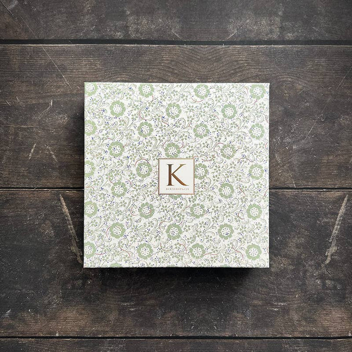 Foulard di seta - Flora Danica giallo - 50 x 50 cm