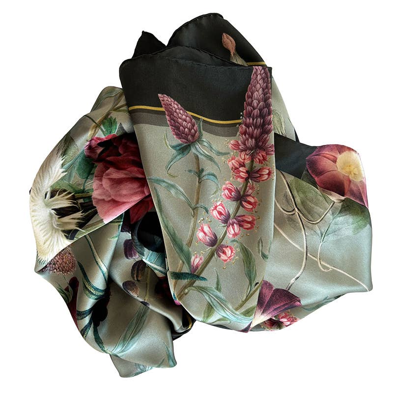 Foulard di seta - Giardino Fiorito - 90 x 90 cm