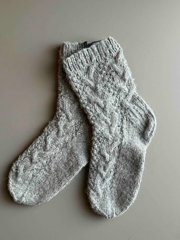 Calze da Casa in Lana naturale Lavorate a Mano |Grigio