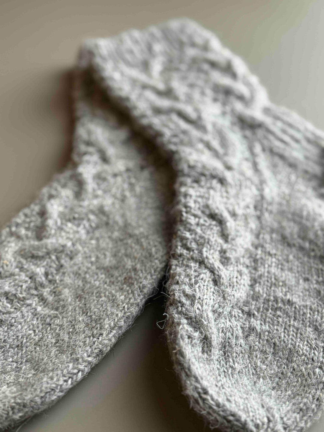Calze da Casa in Lana naturale Lavorate a Mano |Grigio