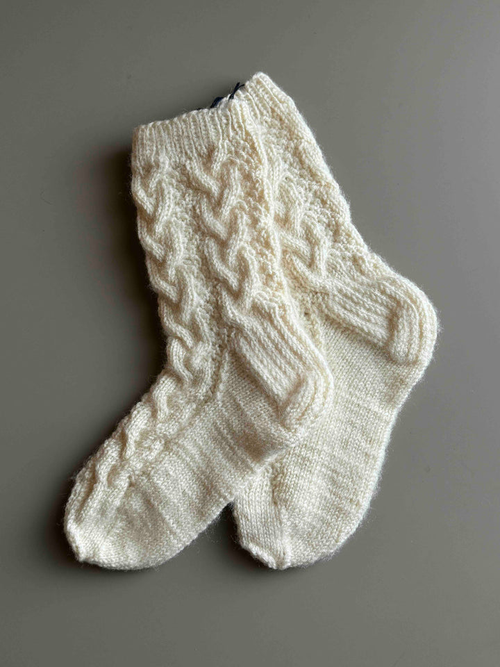 Calze da Casa in Lana Lavorate a Mano | Bianco