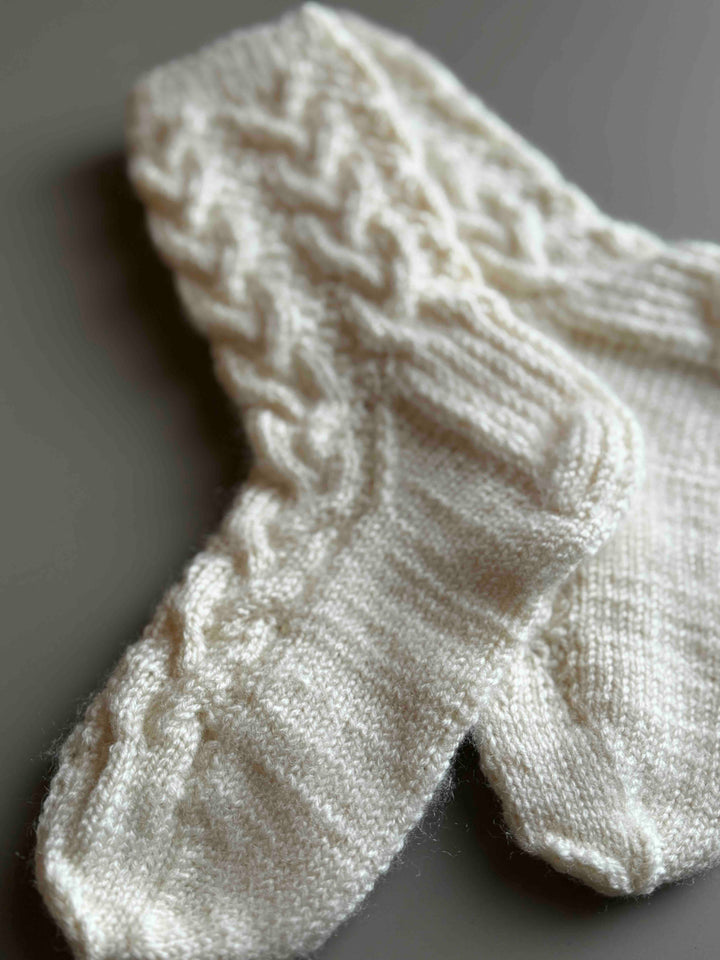 Calze da Casa in Lana Lavorate a Mano | Bianco