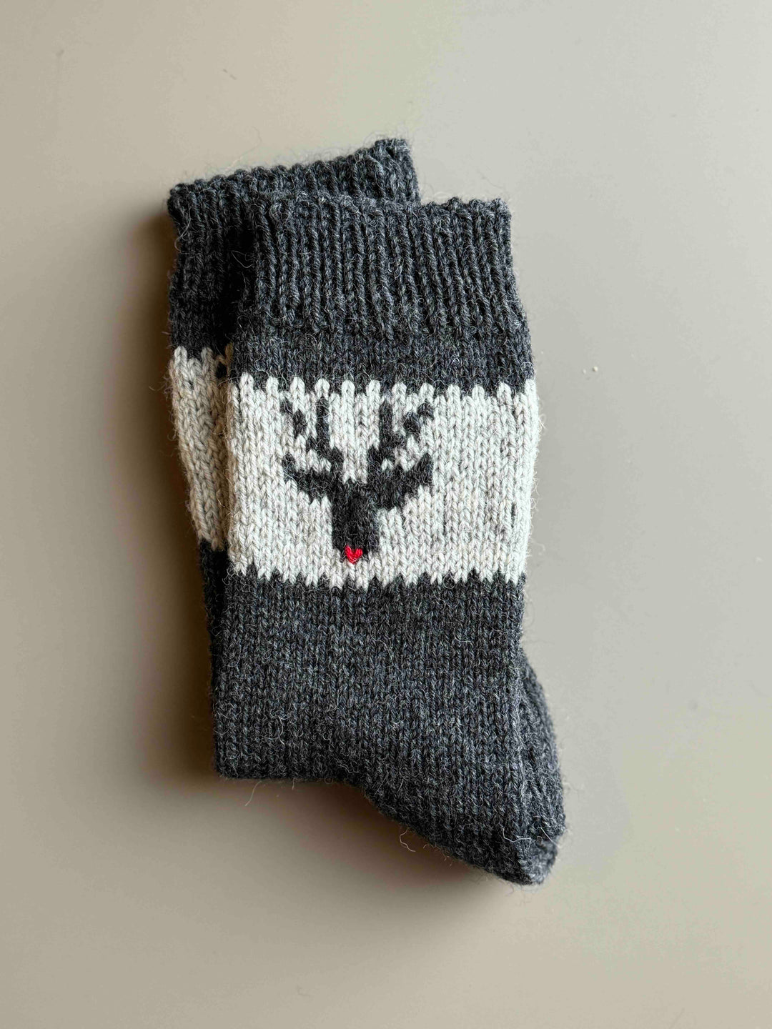 Calze da Casa in Lana HIGHLAND Lavorate a Mano |Cervo