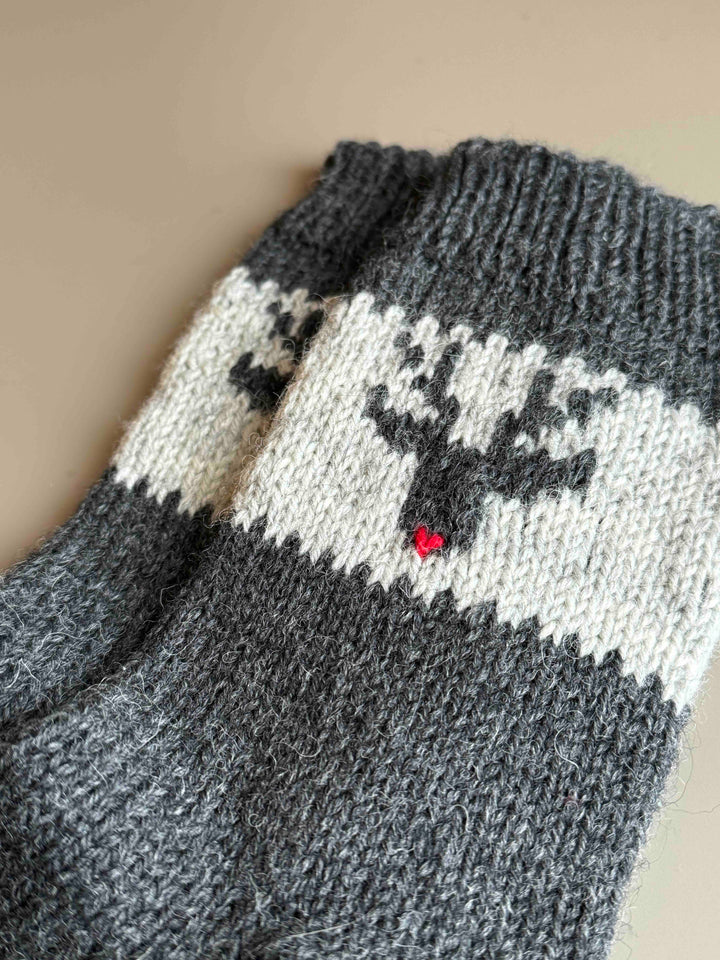 Calze da Casa in Lana HIGHLAND Lavorate a Mano |Cervo