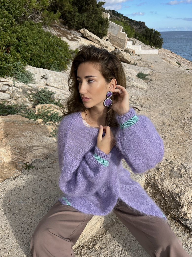 Soft Mohair Cardigan con dettaglio lurex