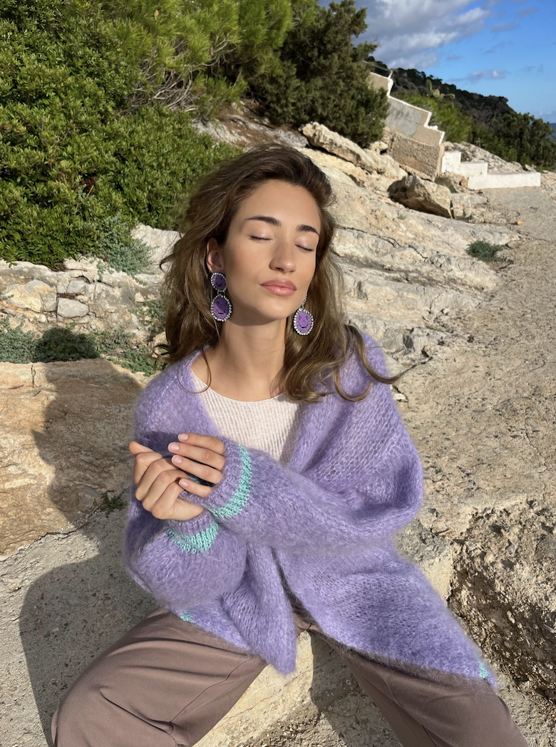 Soft Mohair Cardigan con dettaglio lurex