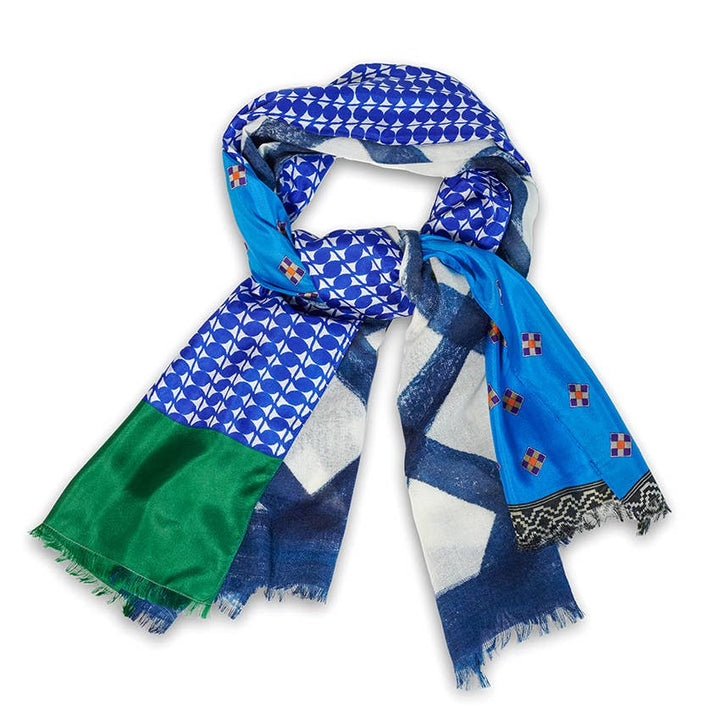 Sciarpa in Lana e Seta Dipinta a Mano