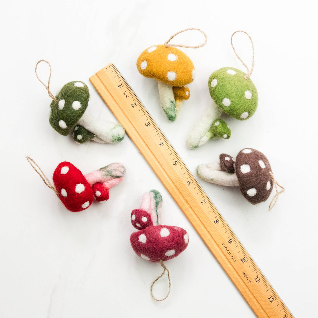 Decorazioni Natalizie Funghi in Feltro